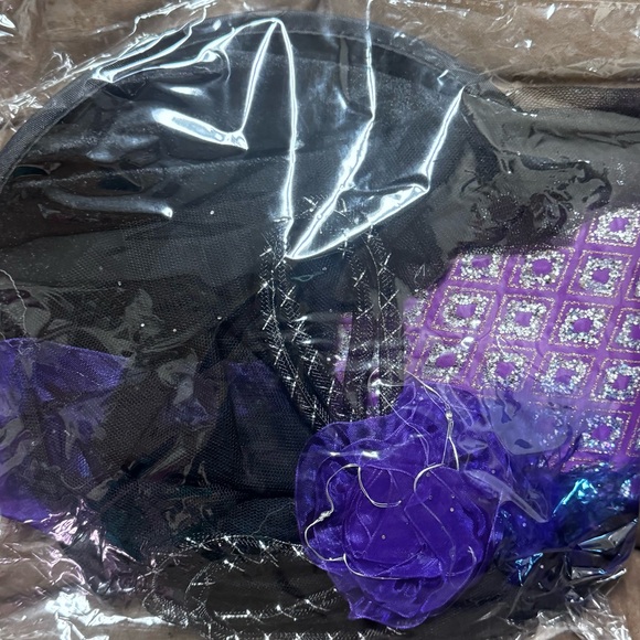 NWT Purple Witch Hat with LED Lights, Feathers & Sequins - Picture 4 of 4